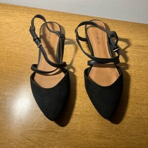 Indigo Rd. Women’s Genetic black Fabric Pointed Toe Slingback Flats size 8.5